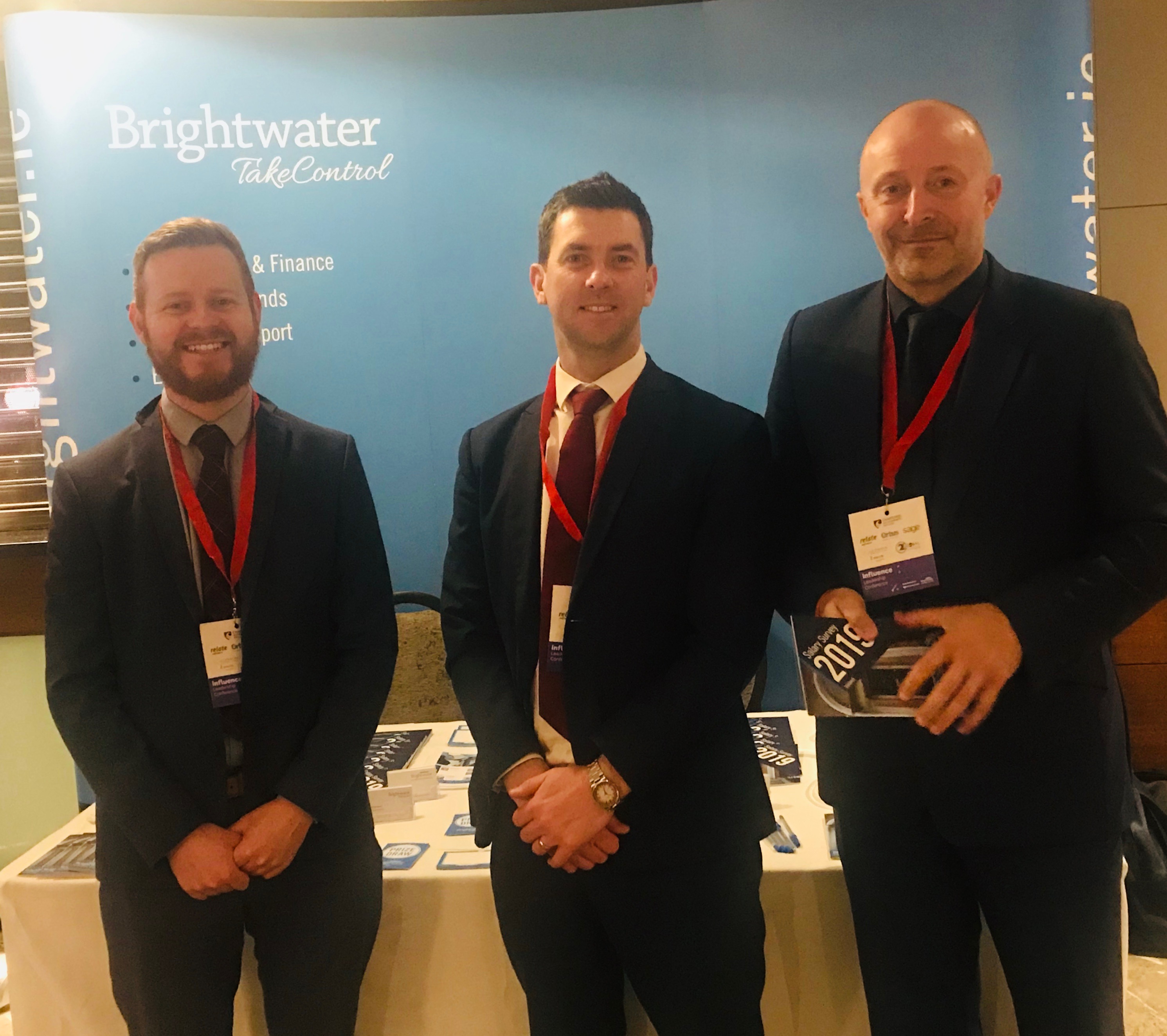 Brightwater Commercial Director Tom Wilkinson with Brightwater consultants Simon Lehane and Simon Morris