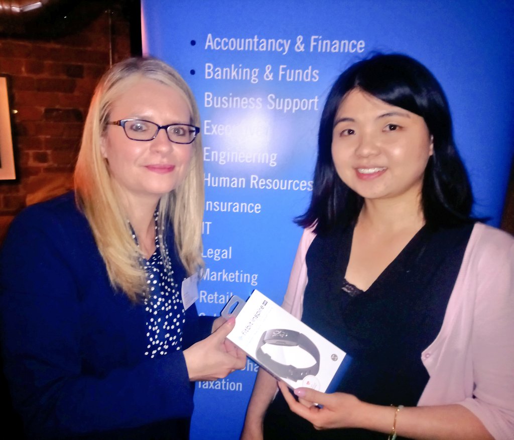 Brightwater's Jean O'Donovan, Commercial Director (Accountancy) with Prize Draw Winner Vienna