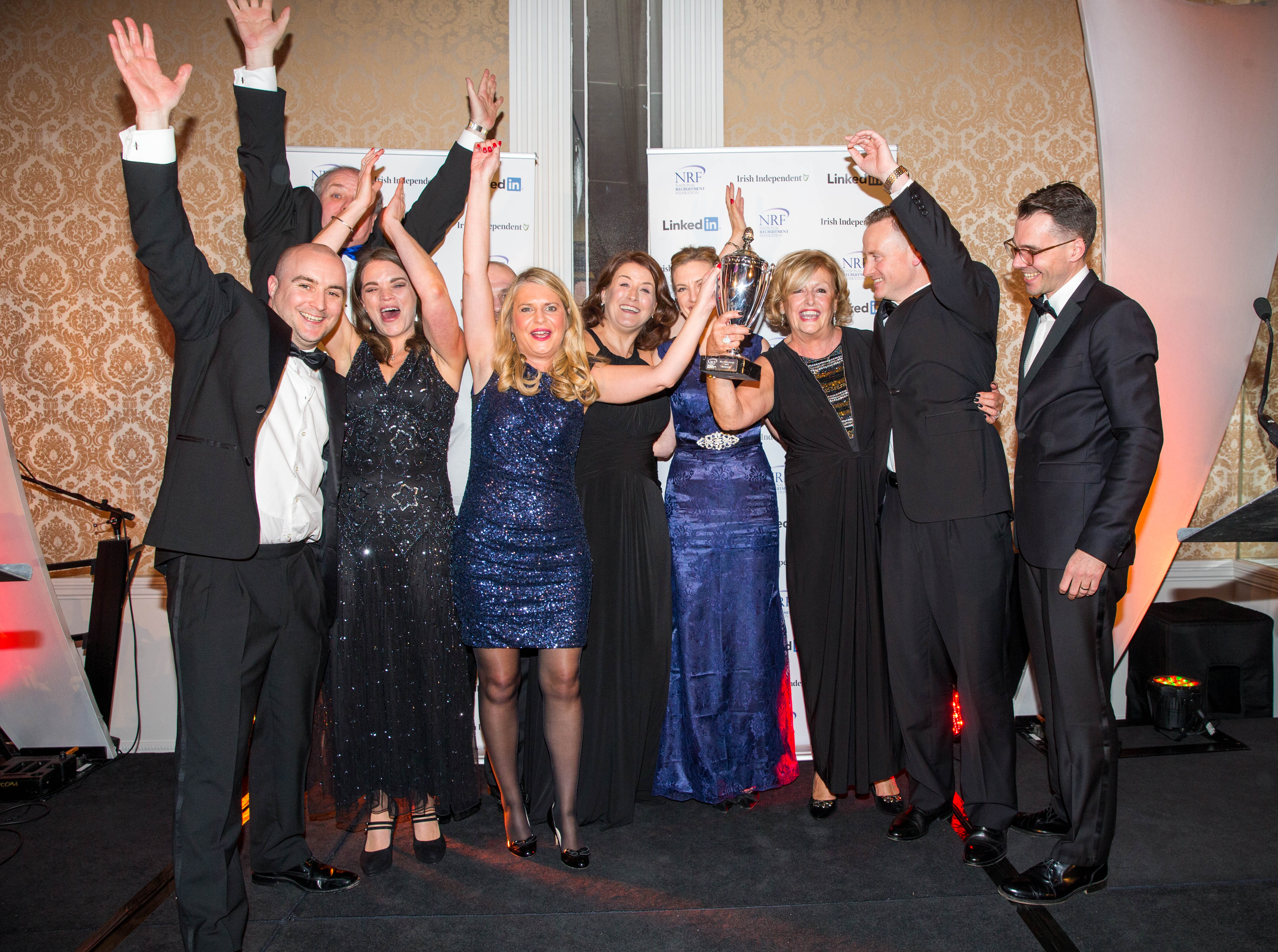 Winners of Agency of the year (Large) Brightwater with Sponsor (far right) James Payne from Bond Adapt